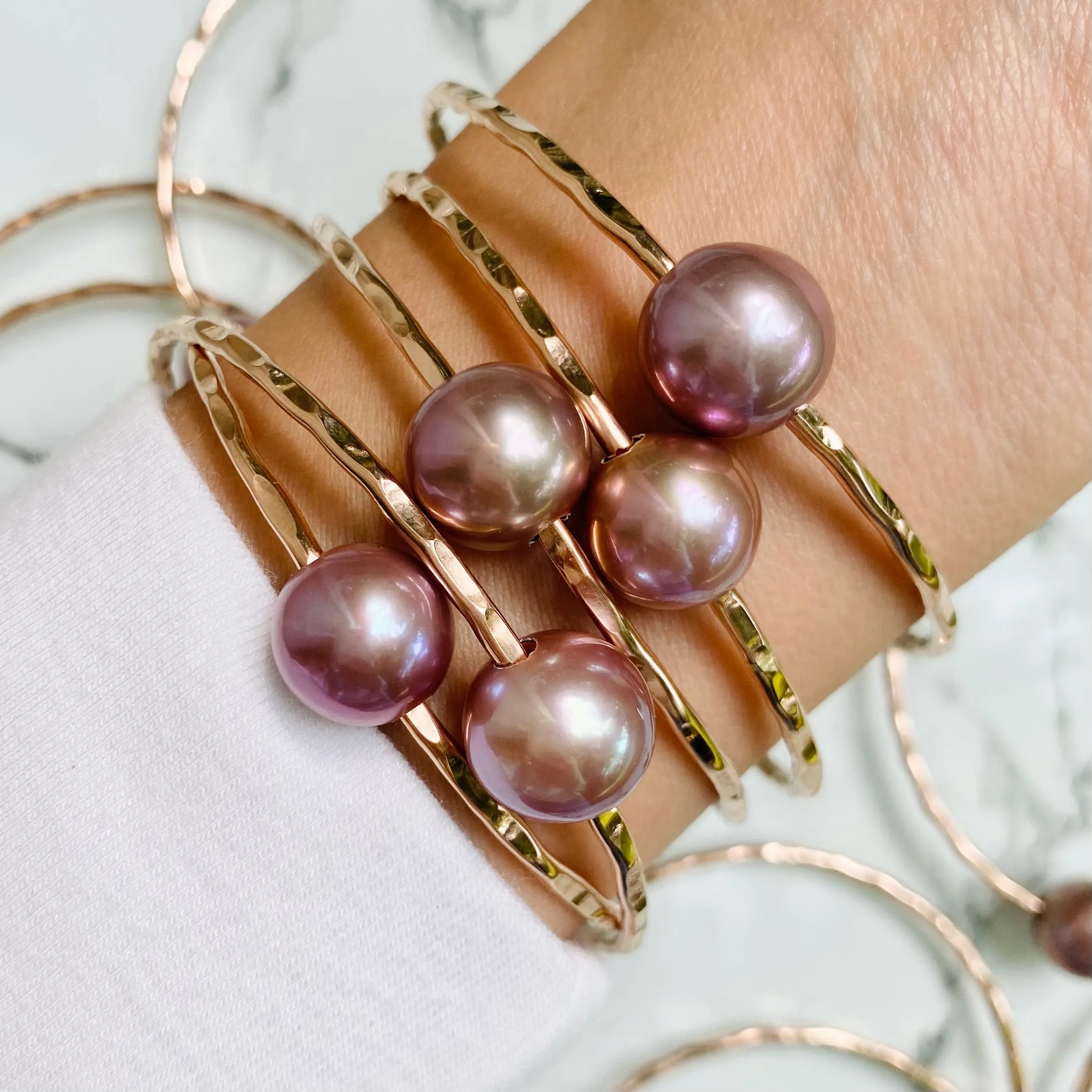 AAA Pink Pearl Bangle