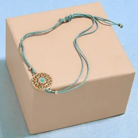 Accessorize London Women's Filigree Green Turq Stone Friendship Bracelet