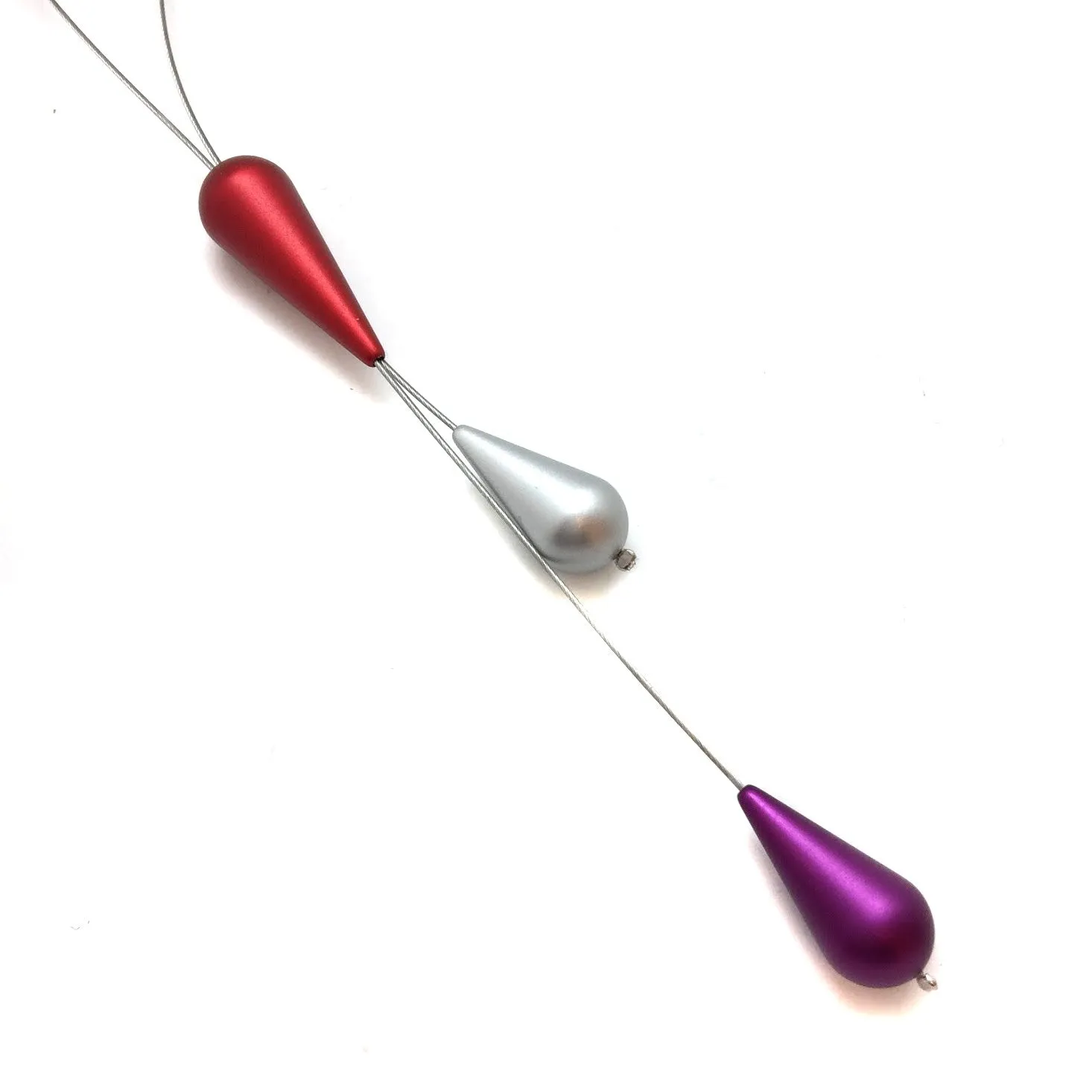 Adjustable Bolo Necklace- Red and Purple