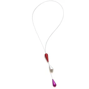 Adjustable Bolo Necklace- Red and Purple