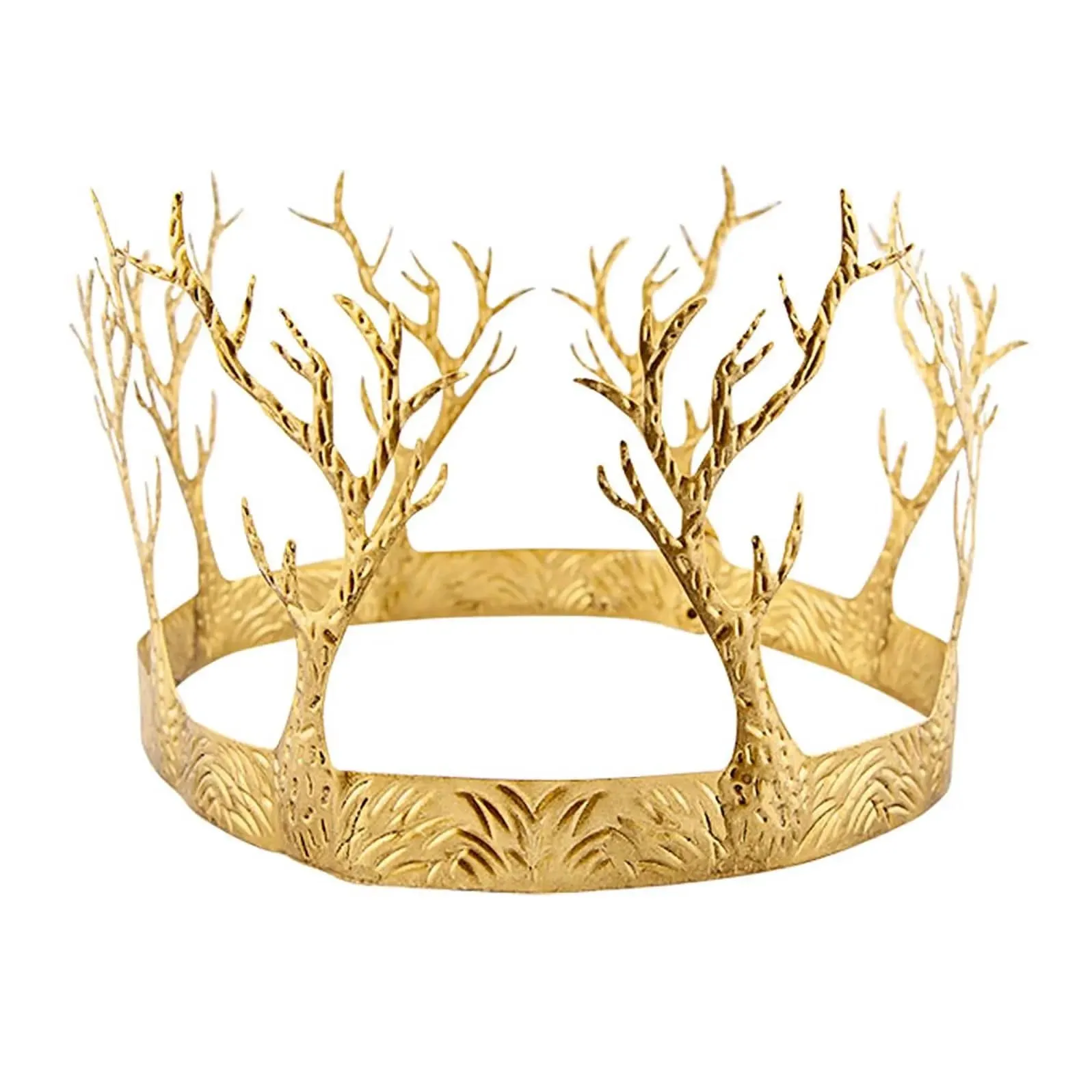 Adults Woodland Crown Gold Metal King Queen Fancy Dress