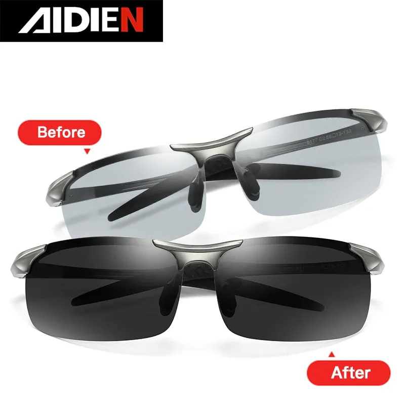 Aidien Unisex Full Rim Square Aluminum Magnesium Reading Glasses Sunglasses B8177