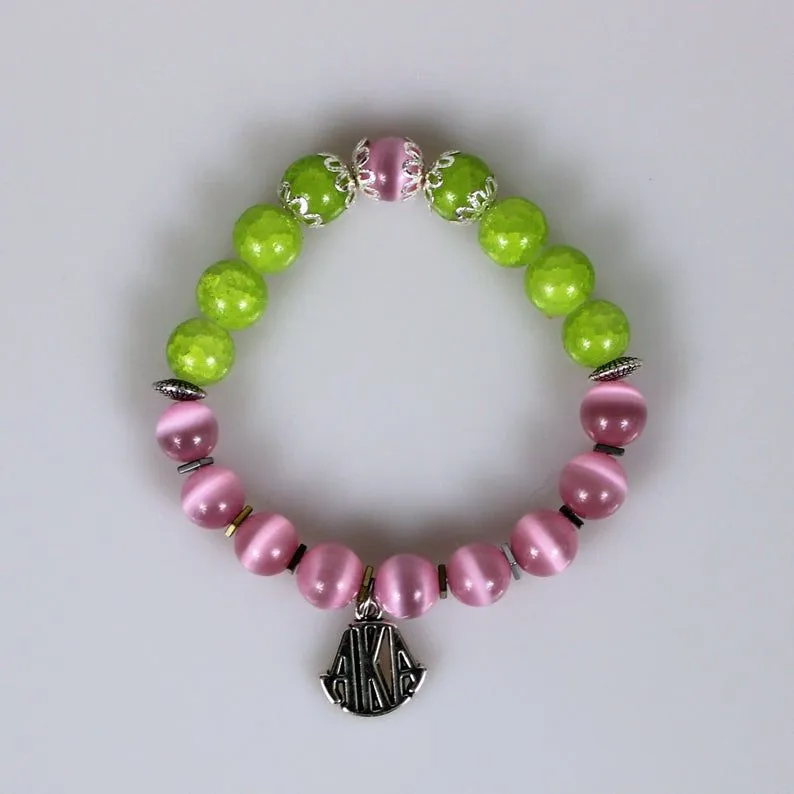 Alpha Sorority Charm Bead Bracelet