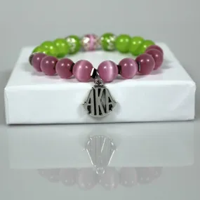 Alpha Sorority Charm Bead Bracelet