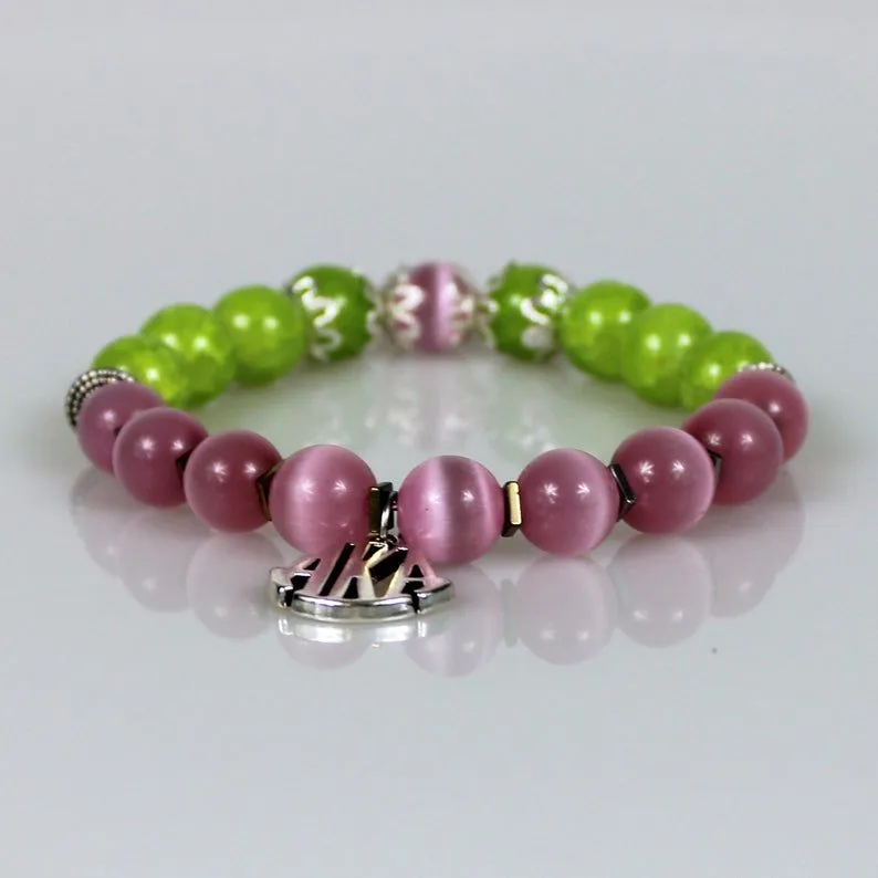 Alpha Sorority Charm Bead Bracelet