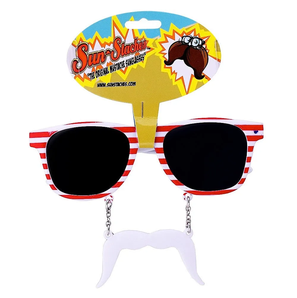 American Flag Sunglasses with Mustache | Sun-Staches