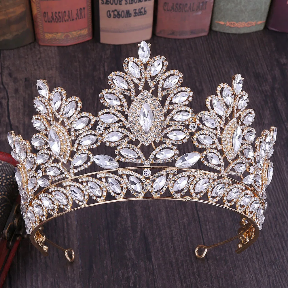 American hot-selling wedding headdress Baroque rhinestone bridal large crown wedding