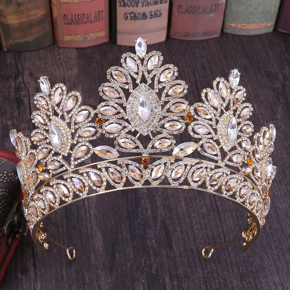 American hot-selling wedding headdress Baroque rhinestone bridal large crown wedding