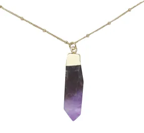 Amethyst & Gold Pendant Necklace