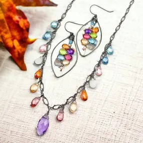 Amethyst and Colorful Drape Necklace