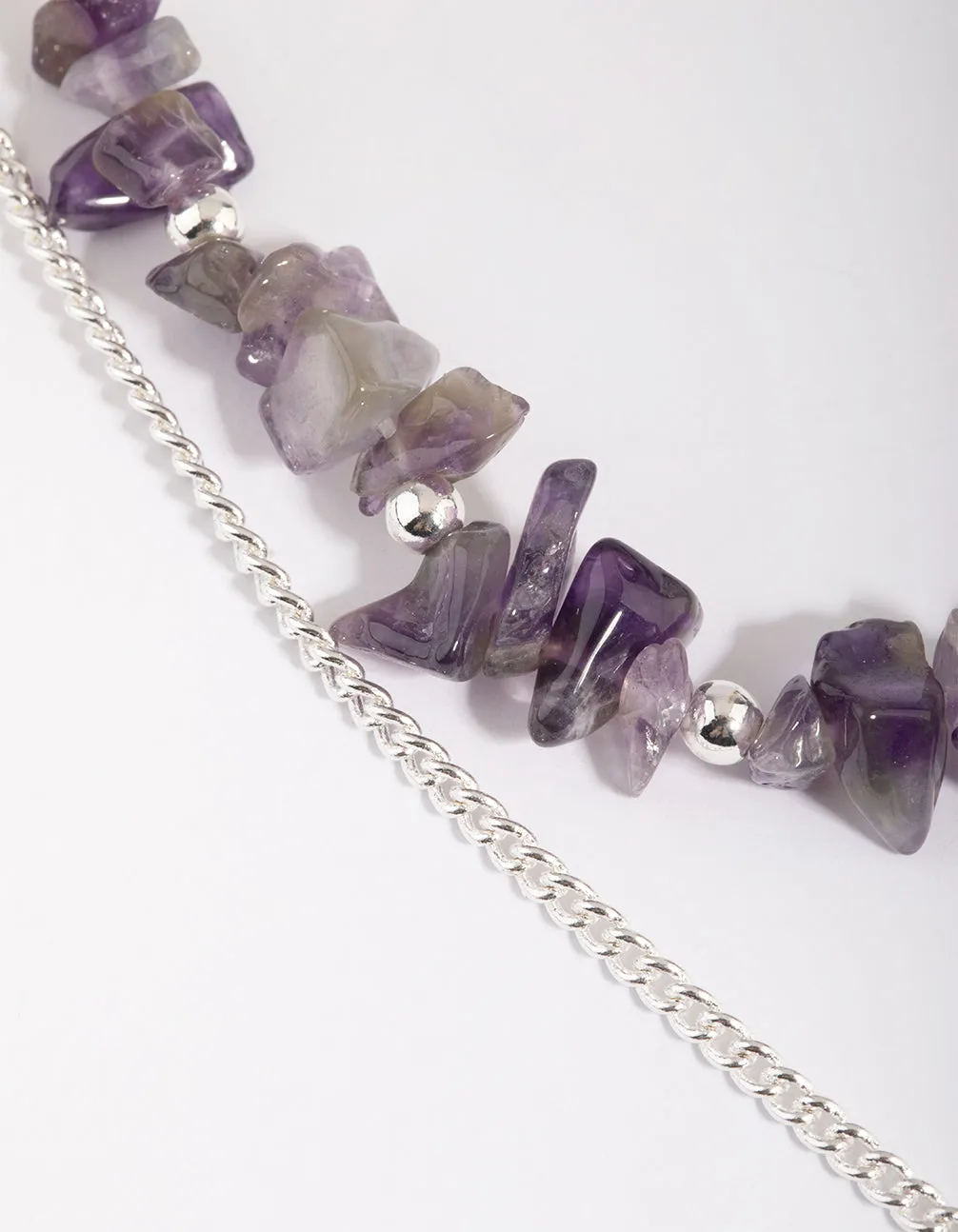 Amethyst Chip Layered Necklace