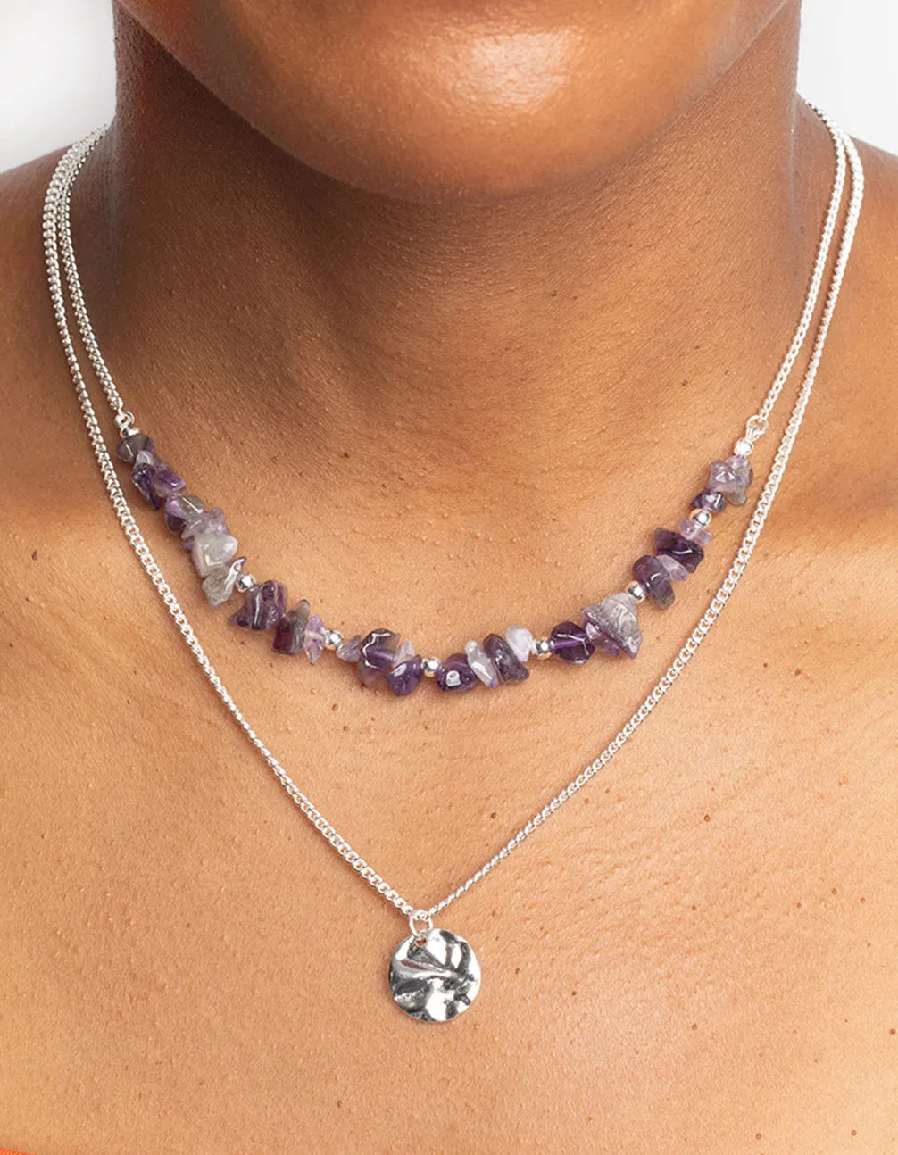 Amethyst Chip Layered Necklace