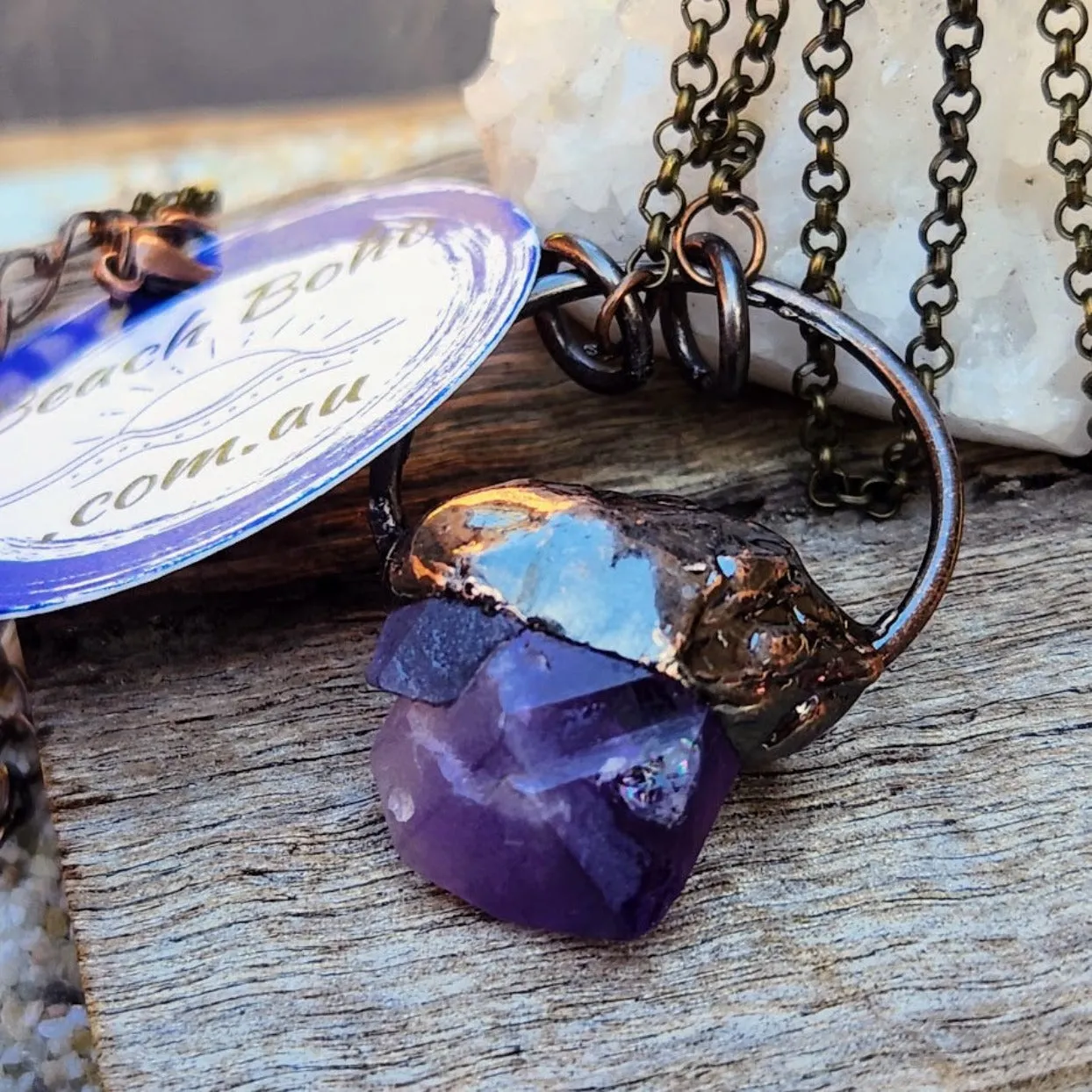 AMETHYST CRYSTAL BOHO NECKLACE