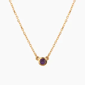 Amethyst Solitaire Birthstone Necklace