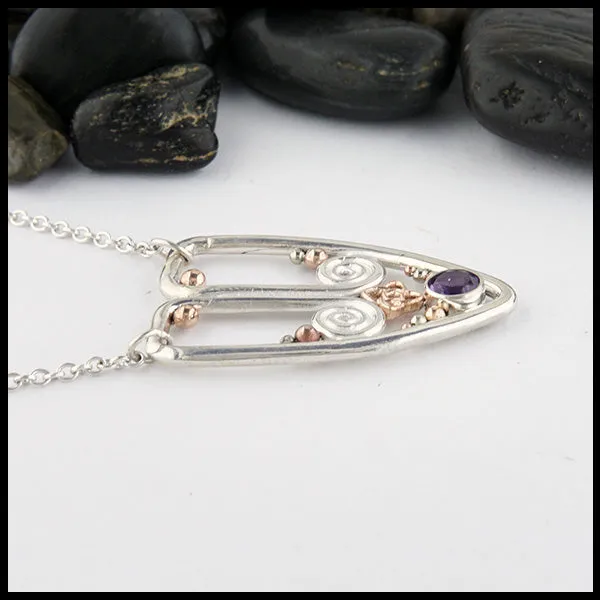 Amethyst Spiral Necklace