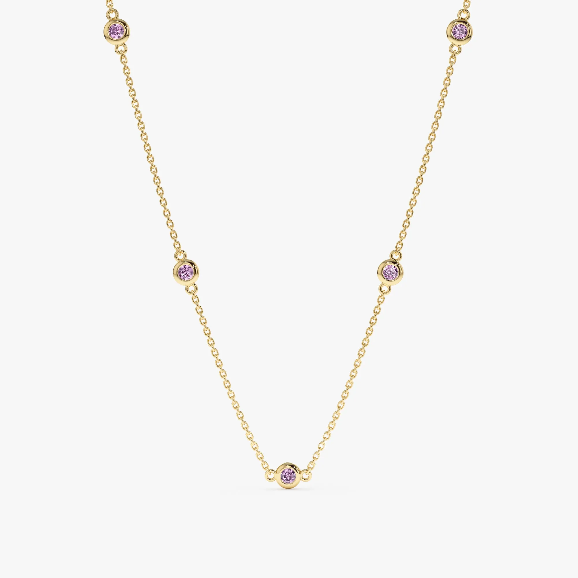 Amethyst Station Necklace, Gwen