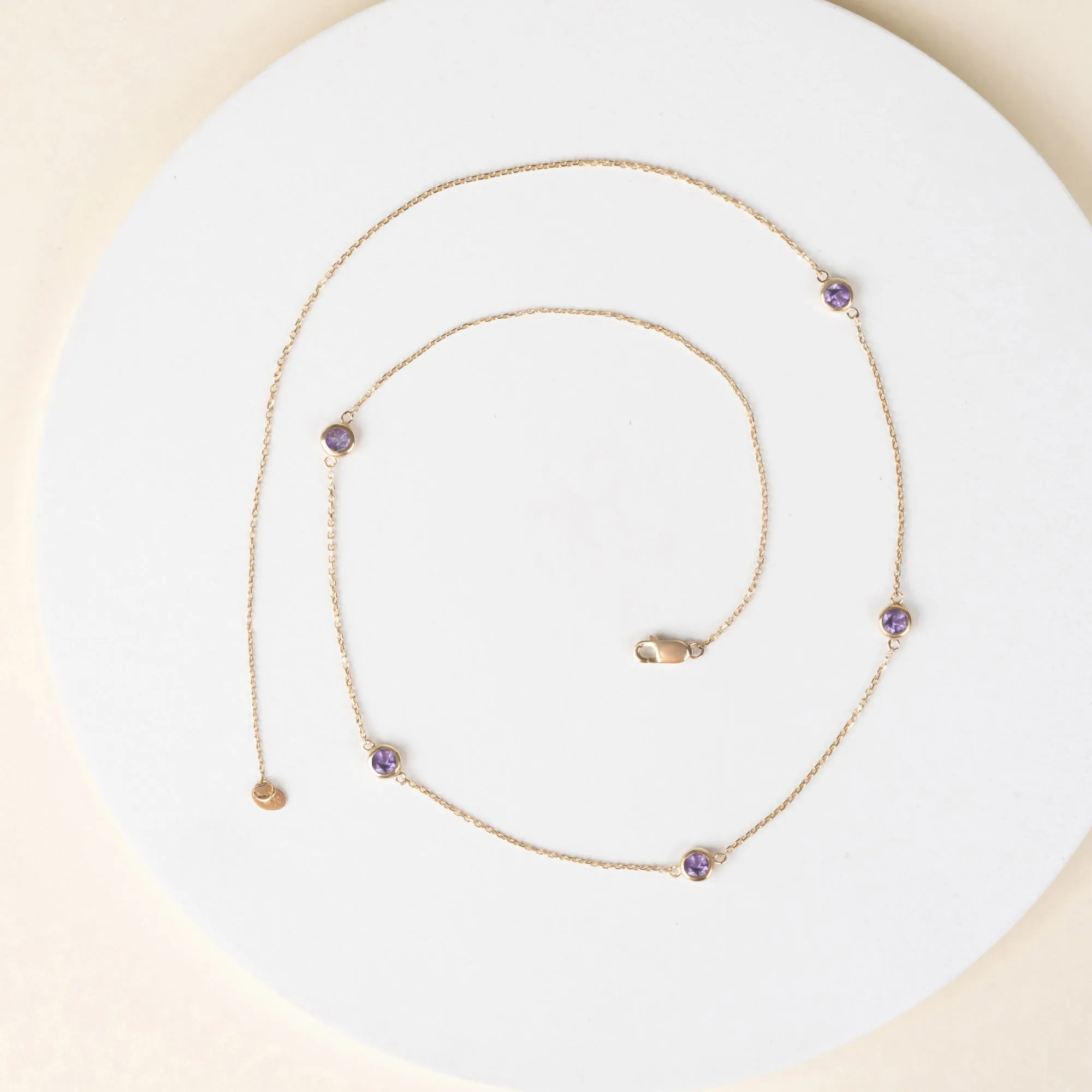 Amethyst Station Necklace, Gwen