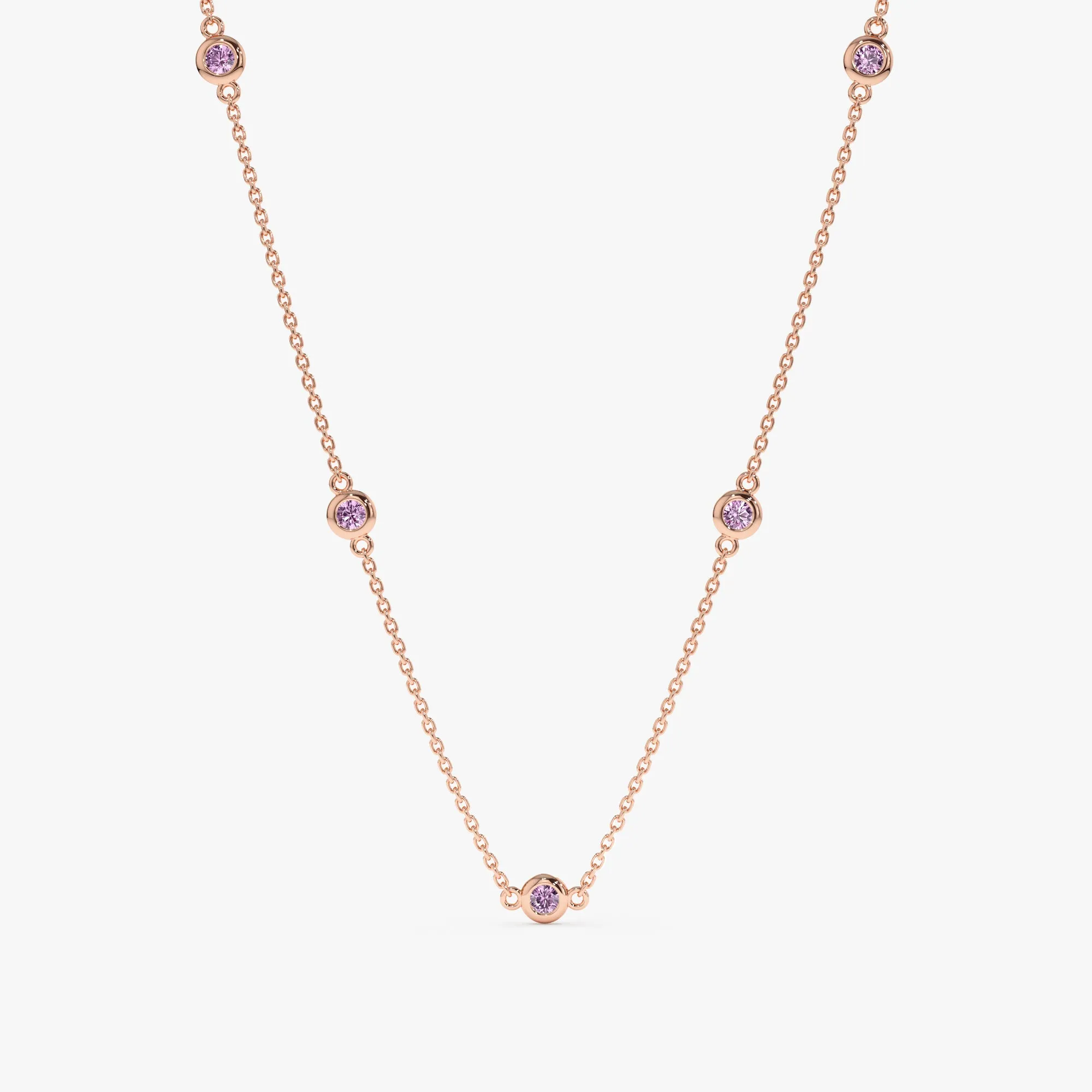 Amethyst Station Necklace, Gwen