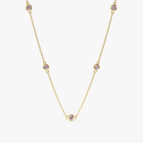 Amethyst Station Necklace, Gwen