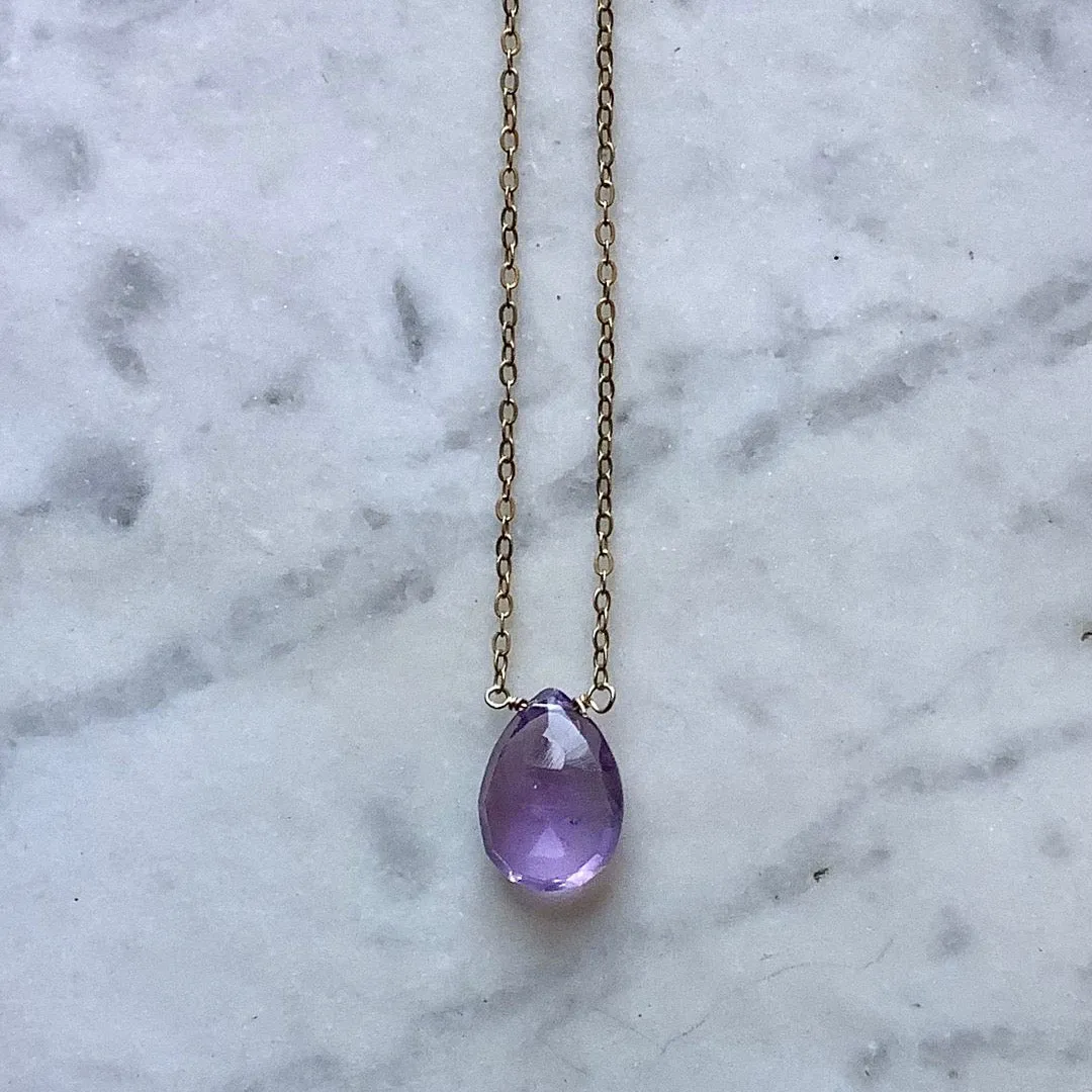 Amethyst Teardrop Necklace