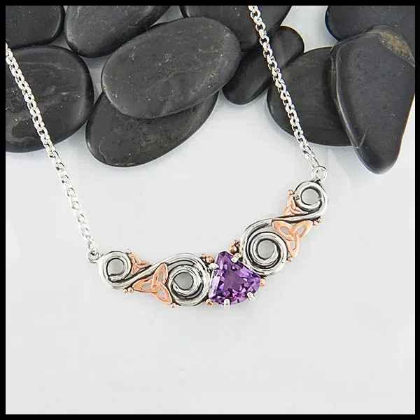 Amethyst Trinity Twist Necklace