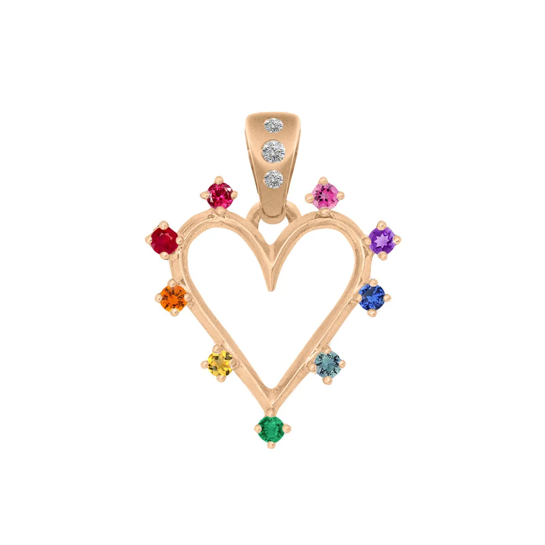 Angel Halo Heart Charm, Rainbow