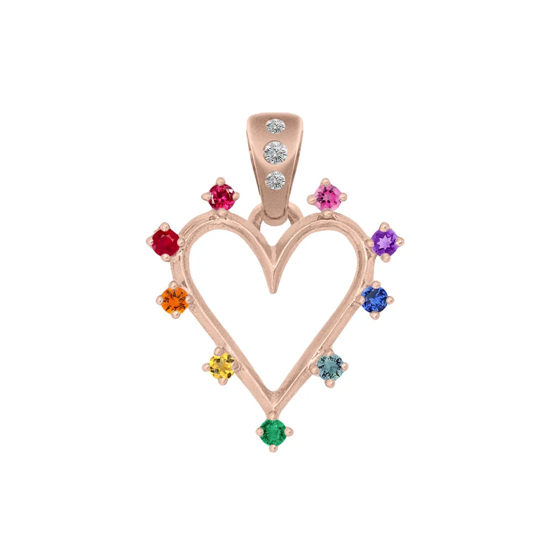 Angel Halo Heart Charm, Rainbow