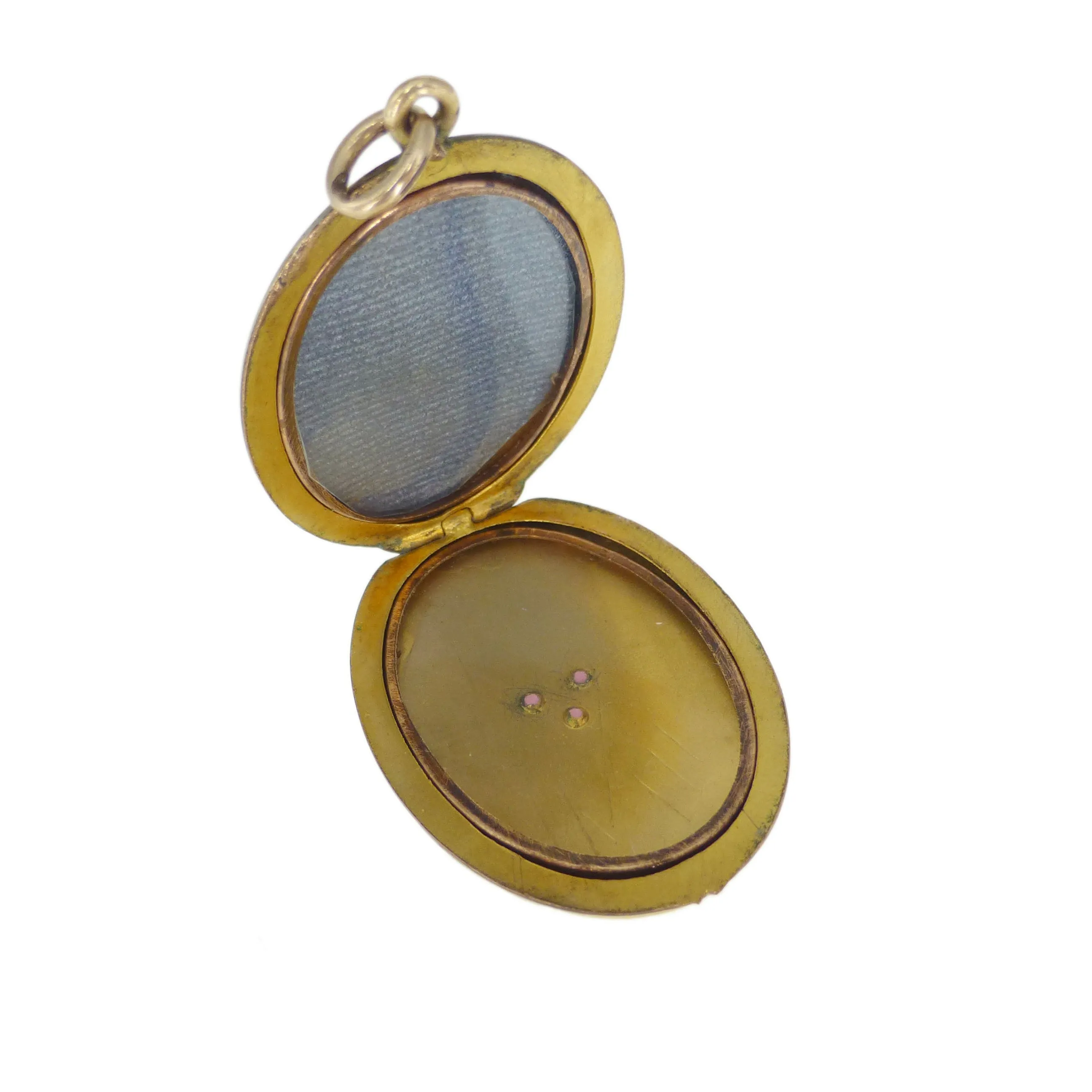 Antique French FIX Gold Trefoil Clover Locket