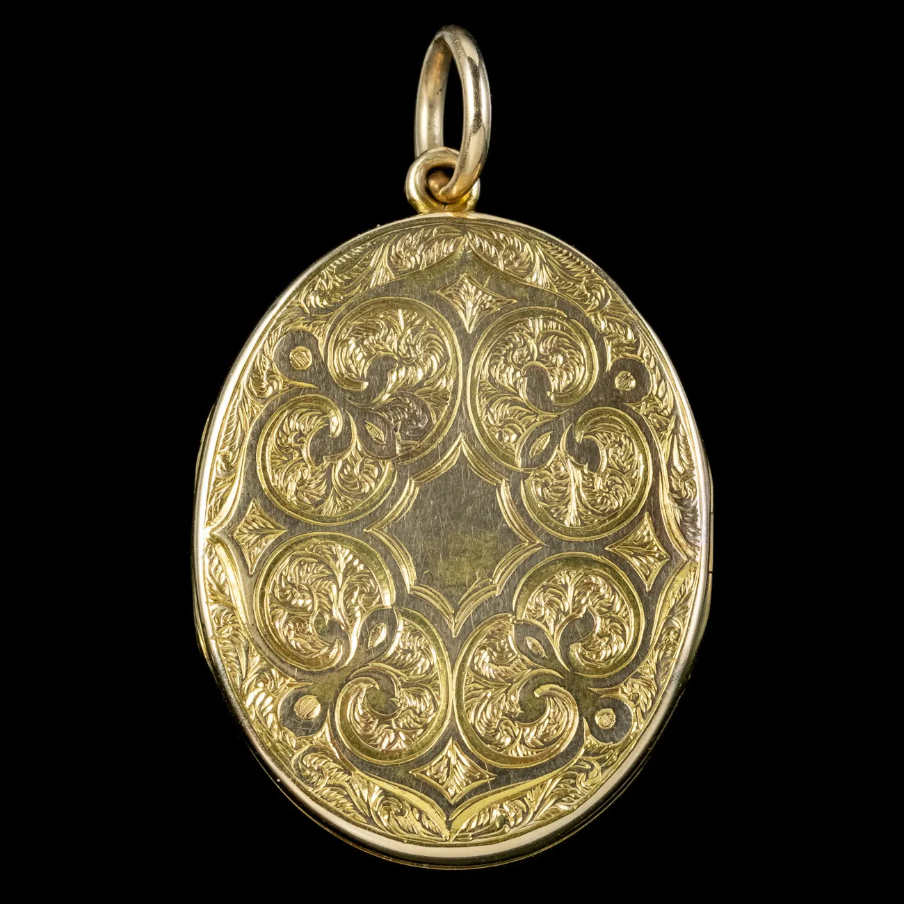 Antique Victorian Chased Family Locket 15ct Gold