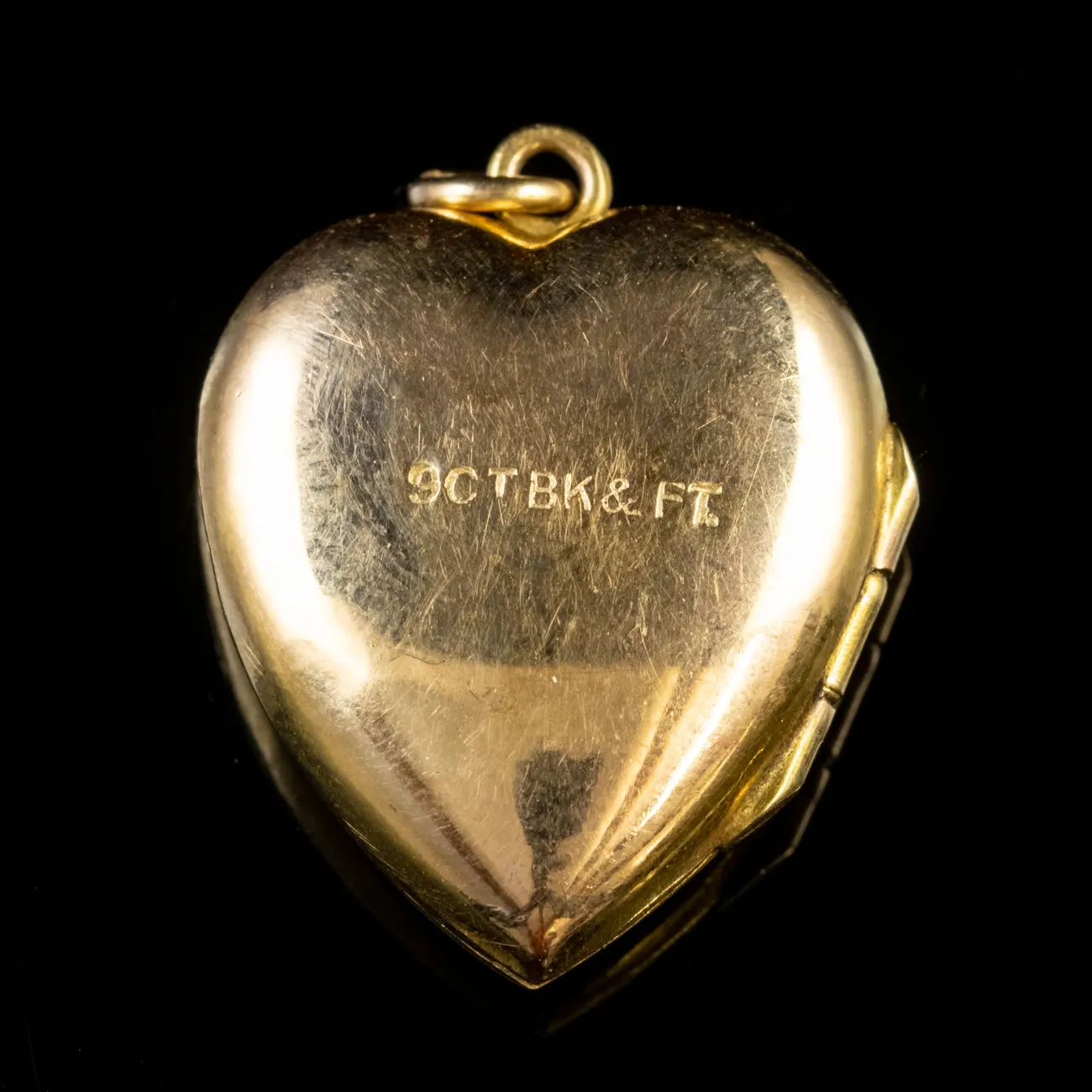 Antique Victorian Heart Locket 9Ct Yellow Gold Circa 1900