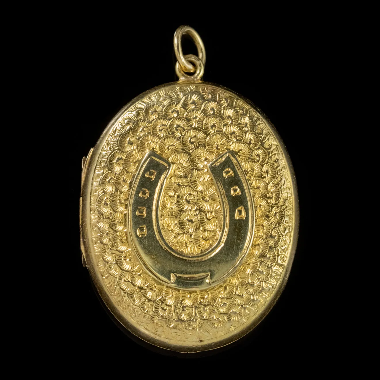 Antique Victorian Horseshoe Locket 18Ct Gold Circa 1900