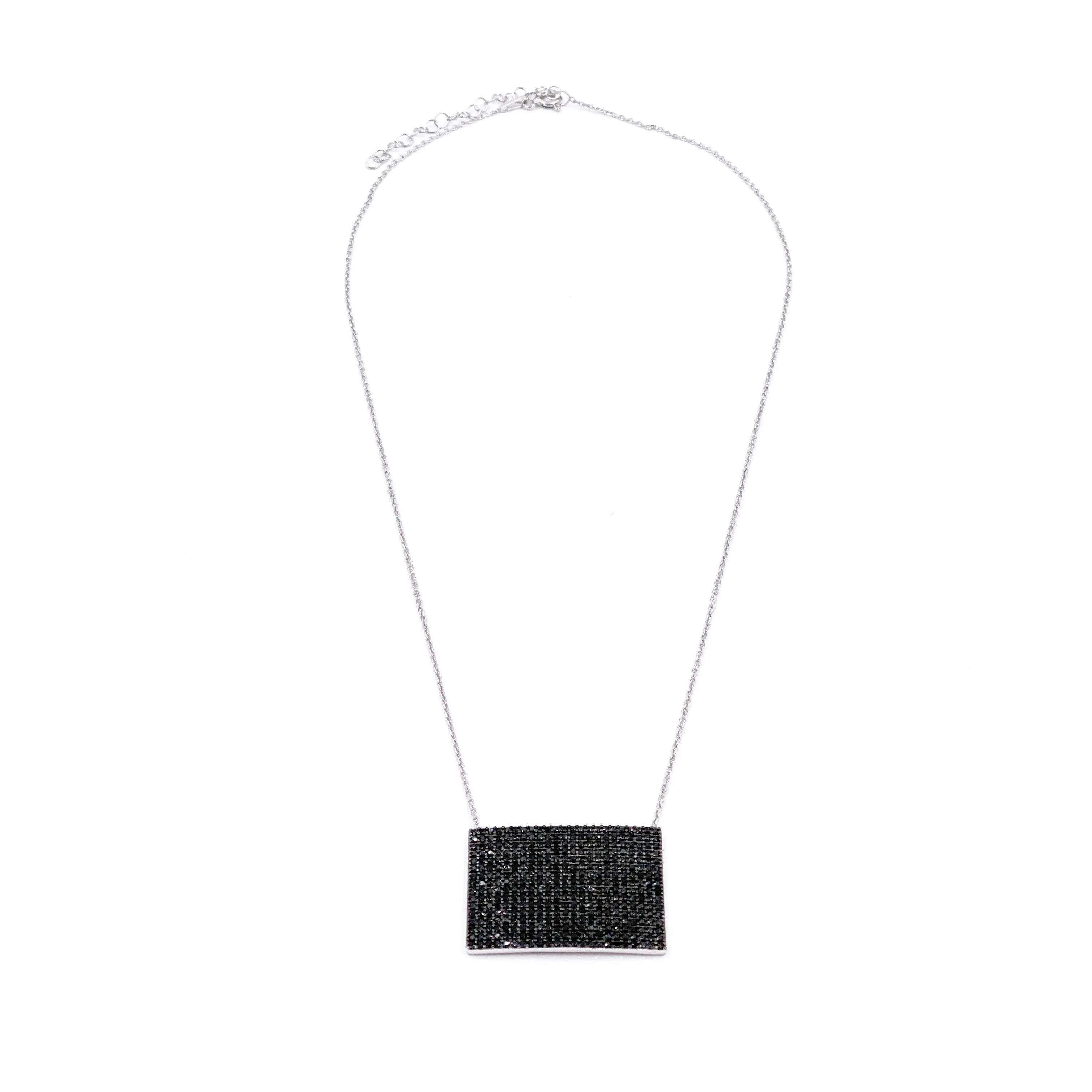 Ashley Gold Sterling Silver Square CZ Pendant Necklace