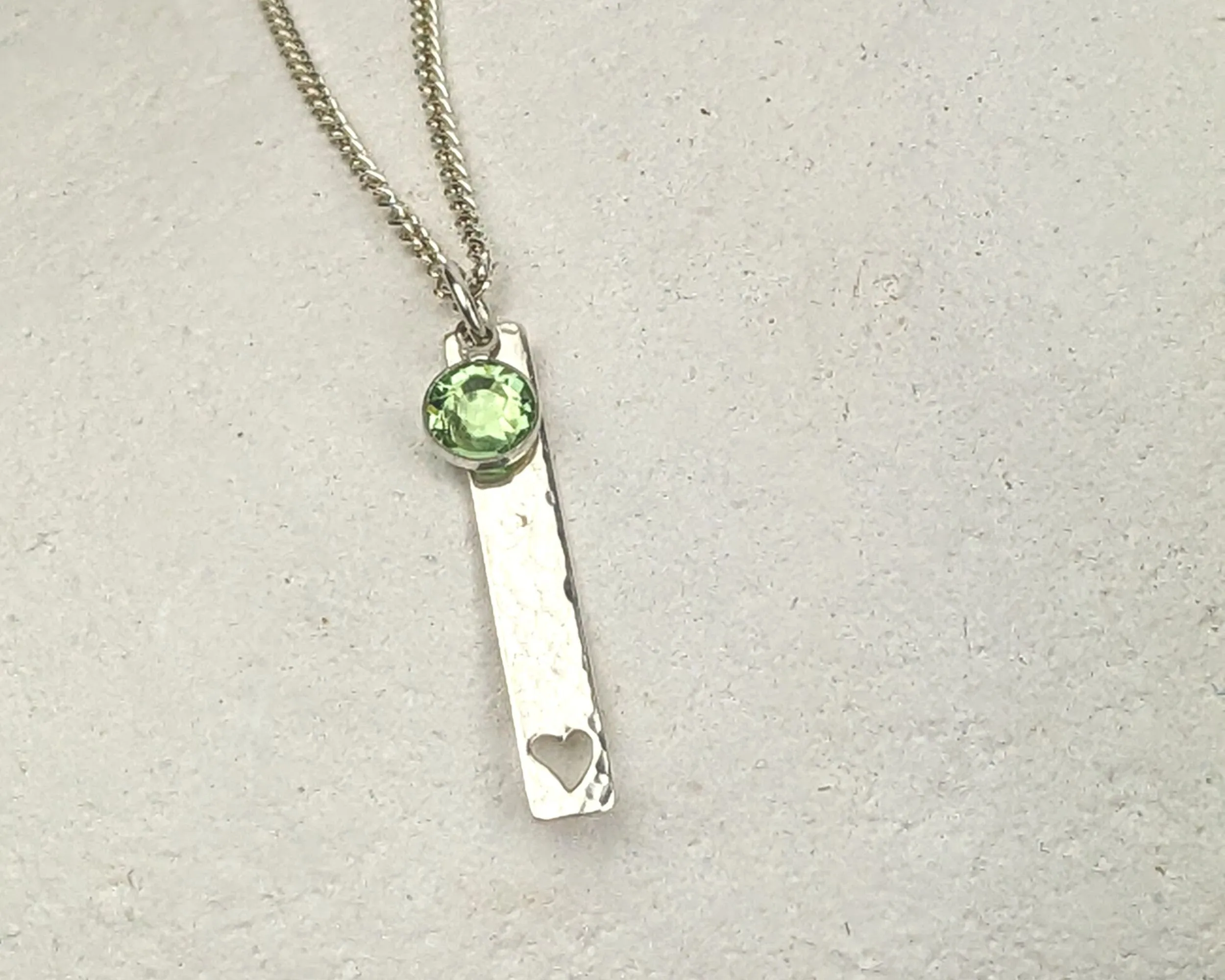 August Birthstone Minimalist Necklace// Swarovski Peridot crystal pendant, August Leo Virgo birthday gift