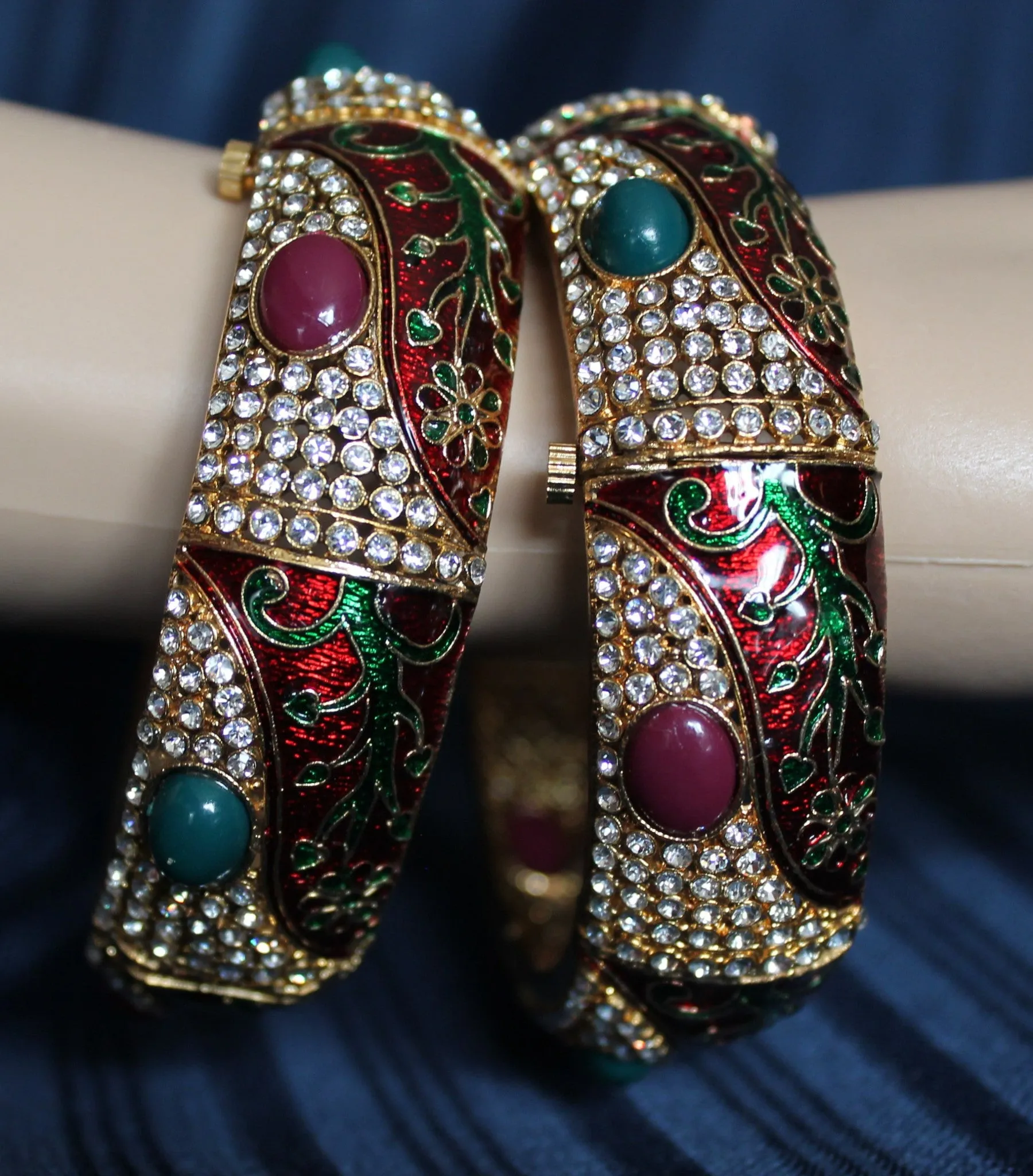 Bangles 1809 Bangles Filigree Meenakari Kadra Bangle Shieno Sarees