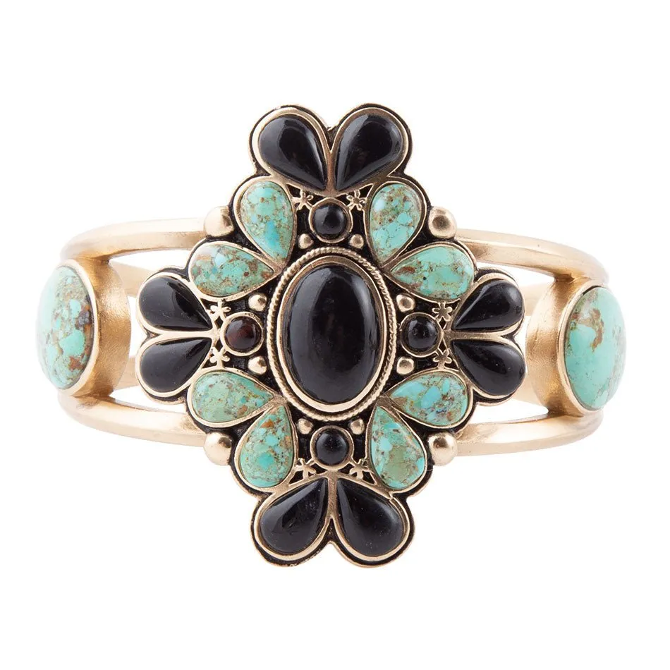 Barcelona Turquoise Onyx Statement Cuff Bracelet