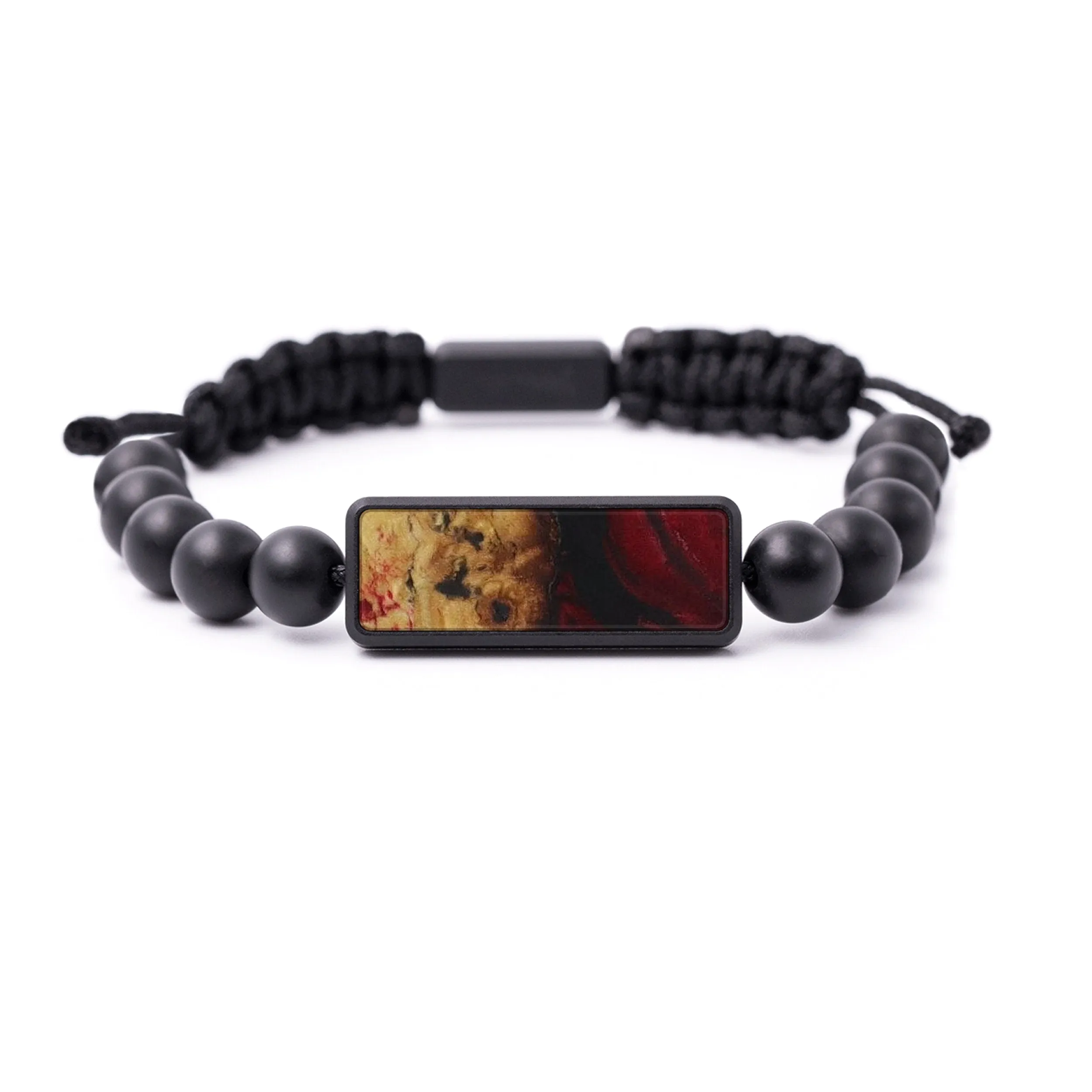 Bead Wood Resin Bracelet - Ashien (Dark Red, 579966)