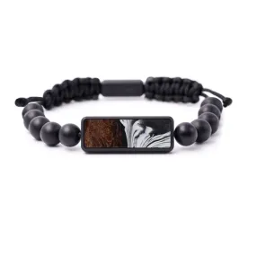 Bead Wood Resin Bracelet - Sarai (Black & White, 594753)