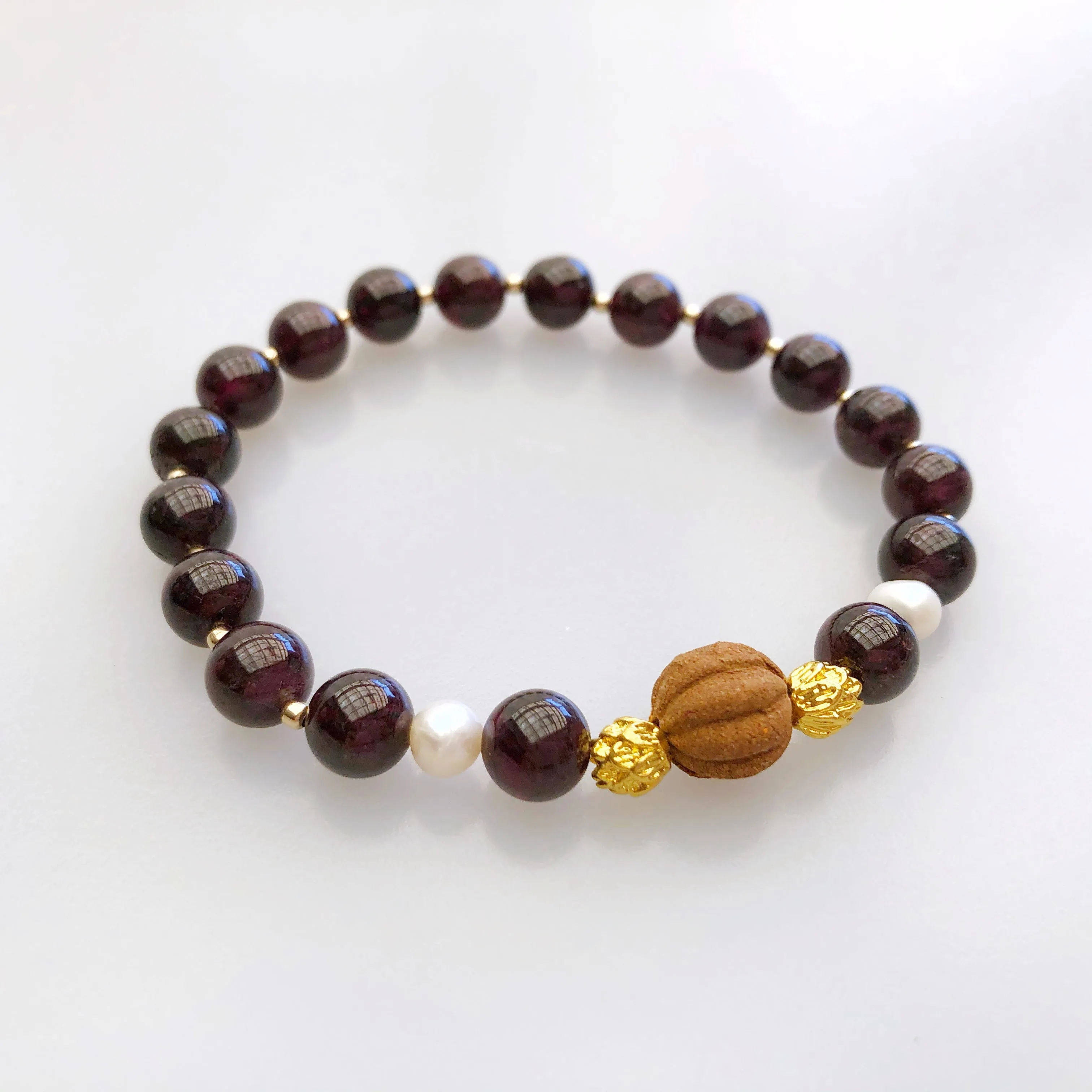 Beaded Garnet Herbal Bracelet