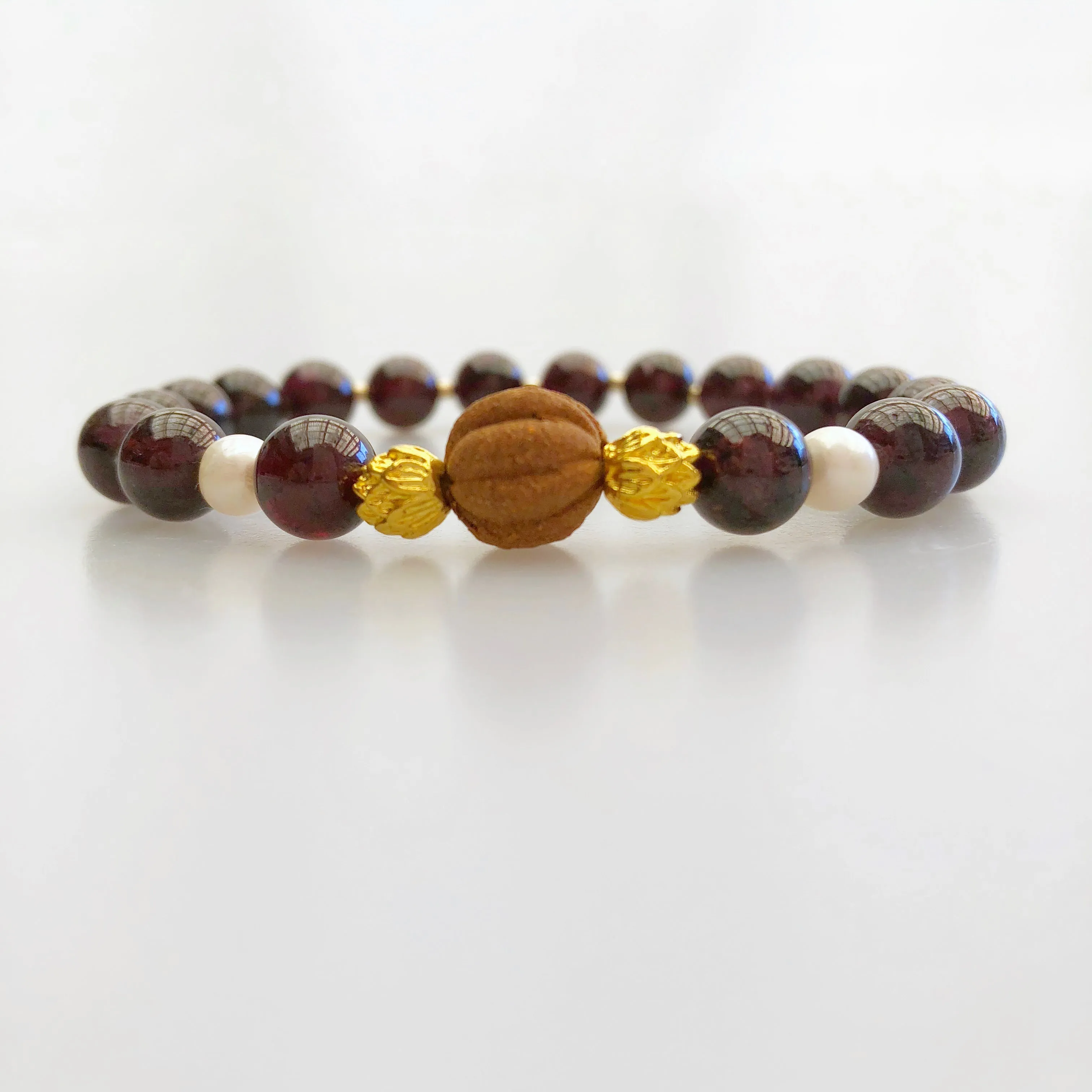 Beaded Garnet Herbal Bracelet