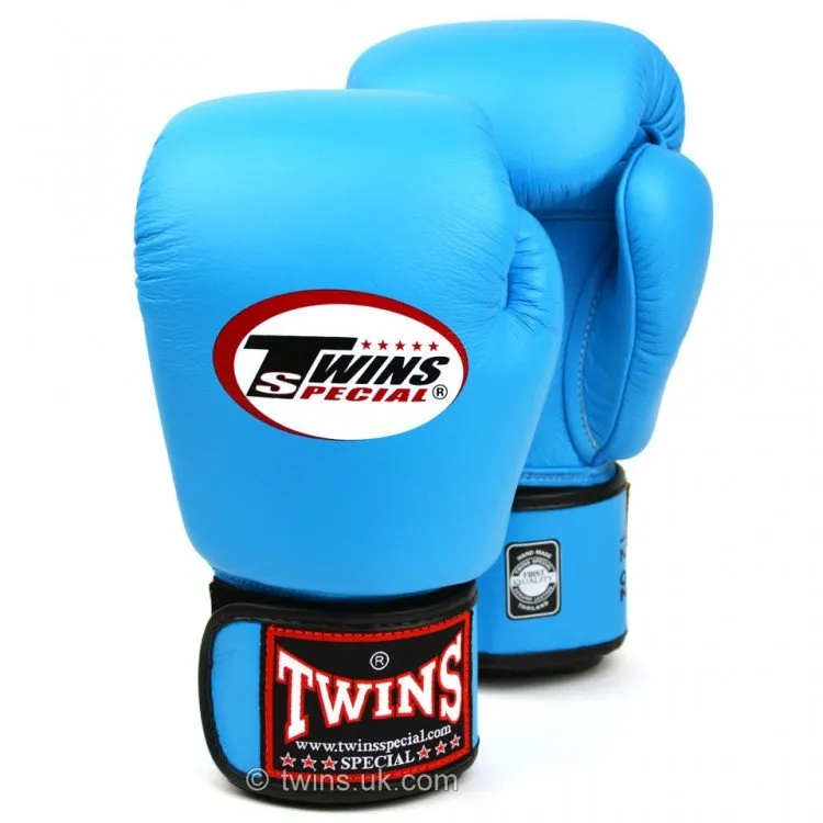 BGVL3 Twins Light Blue Velcro Boxing Gloves