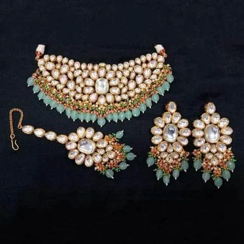 Big Kundan Choker Necklace Set