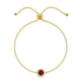 Birthstone & Diamond Bracelet- January Garnet