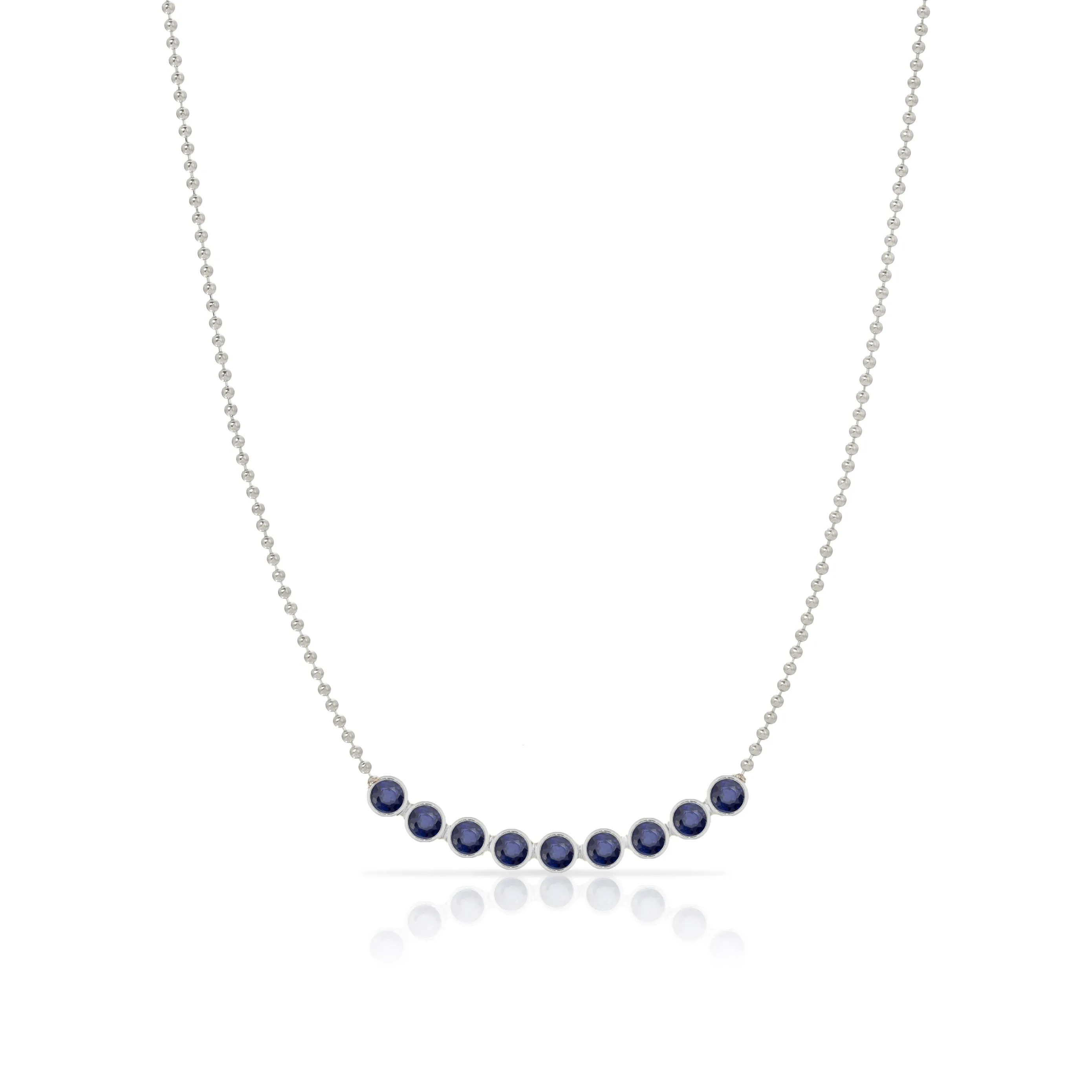 Birthstone Arc Layering Necklace - White Gold