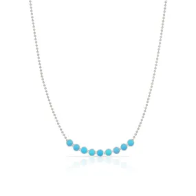 Birthstone Arc Layering Necklace - White Gold