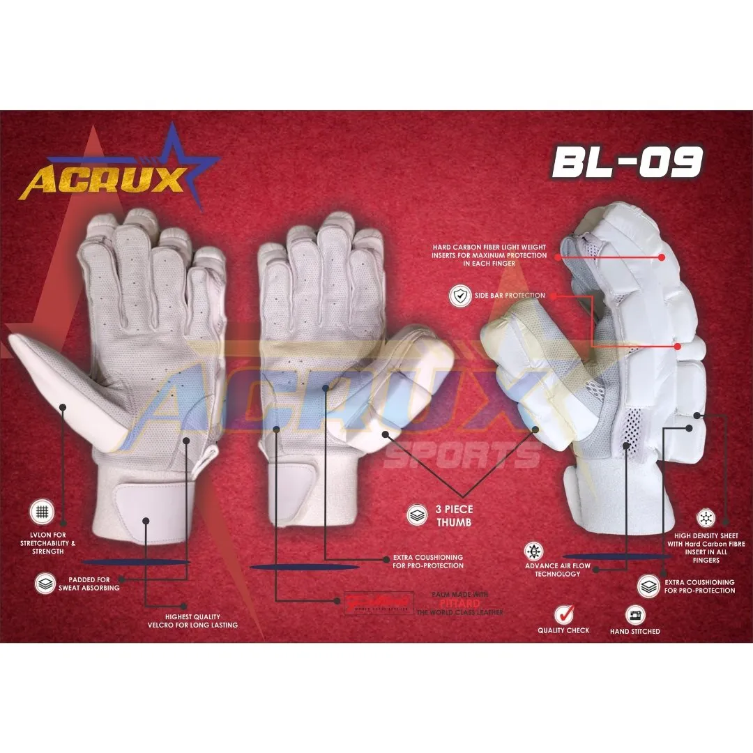 BL 09 Cricket Batting Gloves Pittard Palm - Clean skin