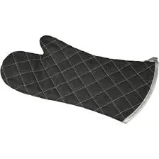 BLACK FLAME RETARDANT OVEN MITTS, LENGTH: 17 INCHES