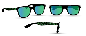 Black Halloween Sunglasses with Green Jack-o'-Lantern Print & Lenses – Spooky Eyewear