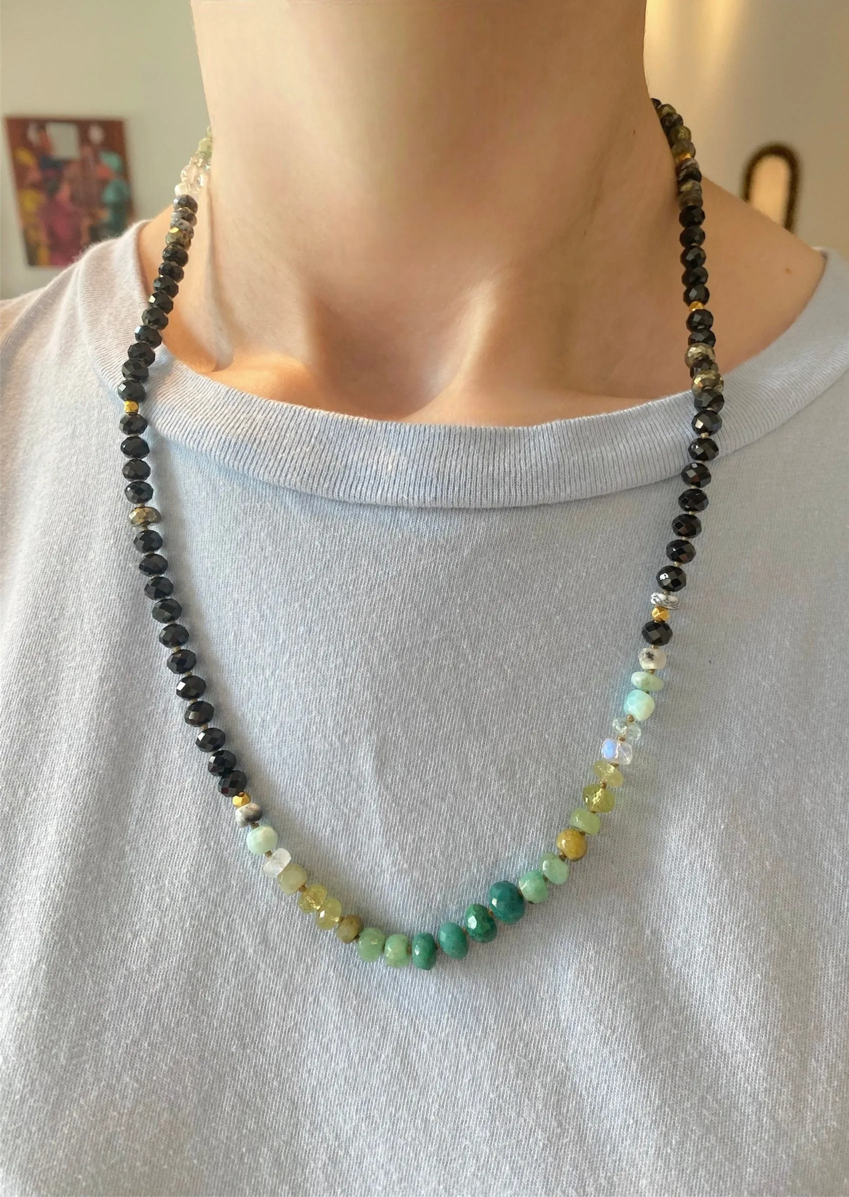 Black Spinel & Gemstone Mix Necklace