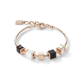 Bracelet GeoCUBE® & chain black-white