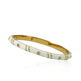 Bracelet - Stackable Enamel Bangle W/Cubic Zirconia Dots